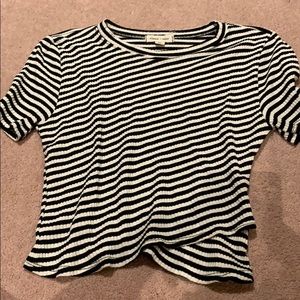 Black and white striped crop top